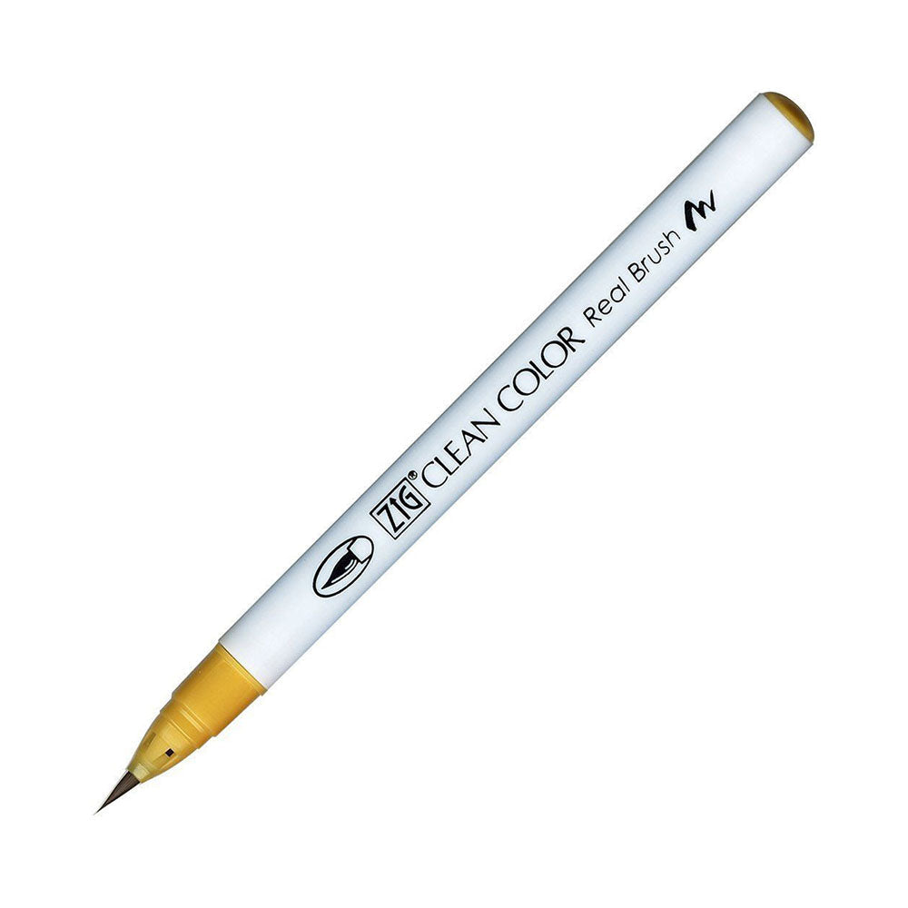 Kuretake Zig Clean Color Real Watercolour Brush Pen - Brown Colour Range - 067 Mustard - Brush Pens - Bunbougu