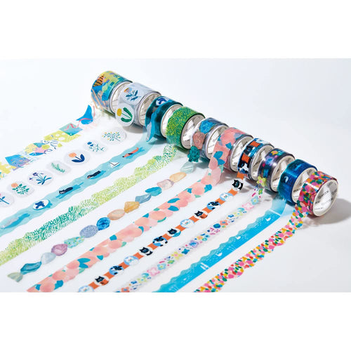 King Jim Soda Transparent Masking Tape - Die-cut Type - Wildflower - 30 mm x 3 m - - Washi Tapes - Bunbougu