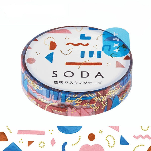 King Jim Soda Transparent Masking Tape - Foil-stamping - Ribbon - 10 mm x 4 m - - Washi Tapes - Bunbougu