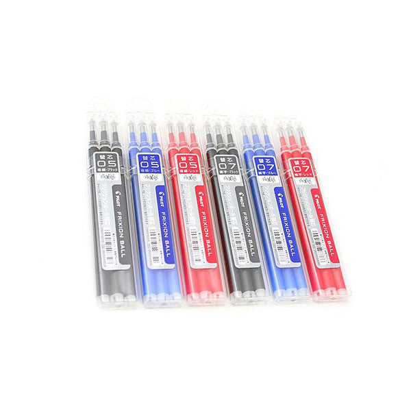 Pilot FriXion Gel Pen Refill - 0.5 mm - Pack of 3 -  - Refills - Bunbougu